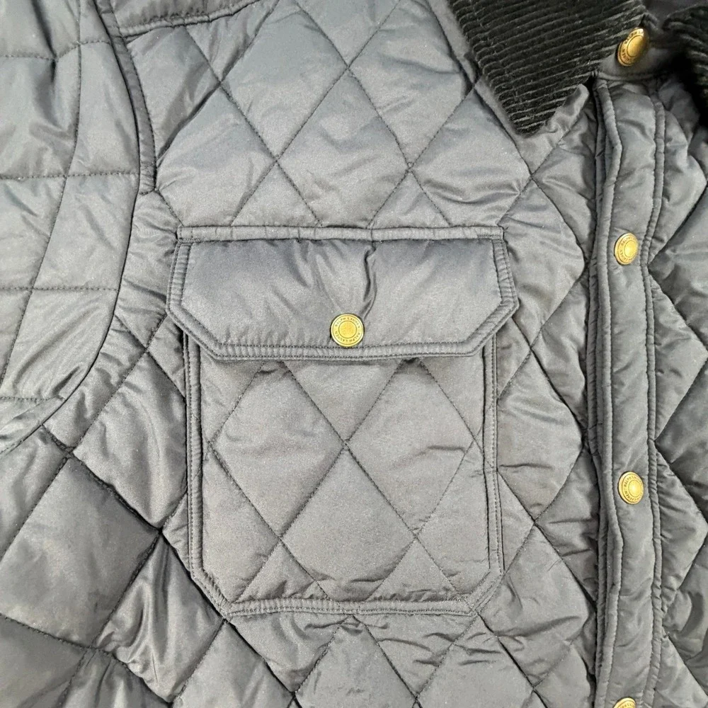 Polo Ralph Lauren Mens XXL The Beaton Quilted Jacket Navy Coat Corduroy Collar